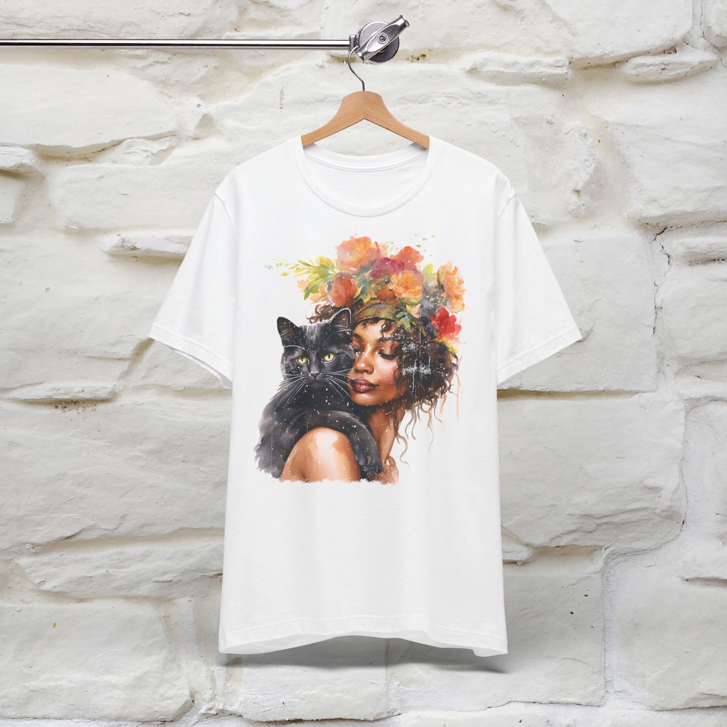 ''The Black Cat And The Lady'' T-shirt for Women 100% Cotton* - Nunu&Miao Studio