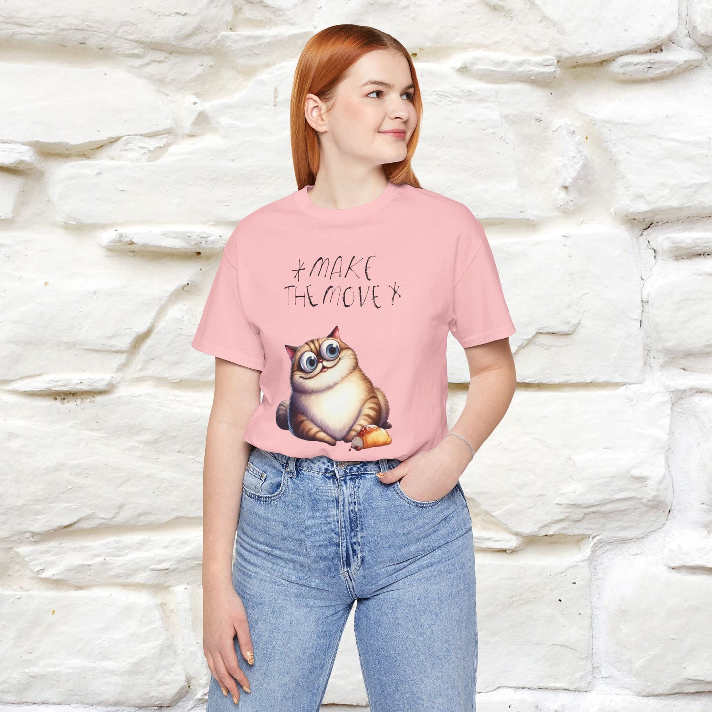 ''Make The Move'' Cat T-shirt for Women 100% Cotton* - Nunu&Miao Studio