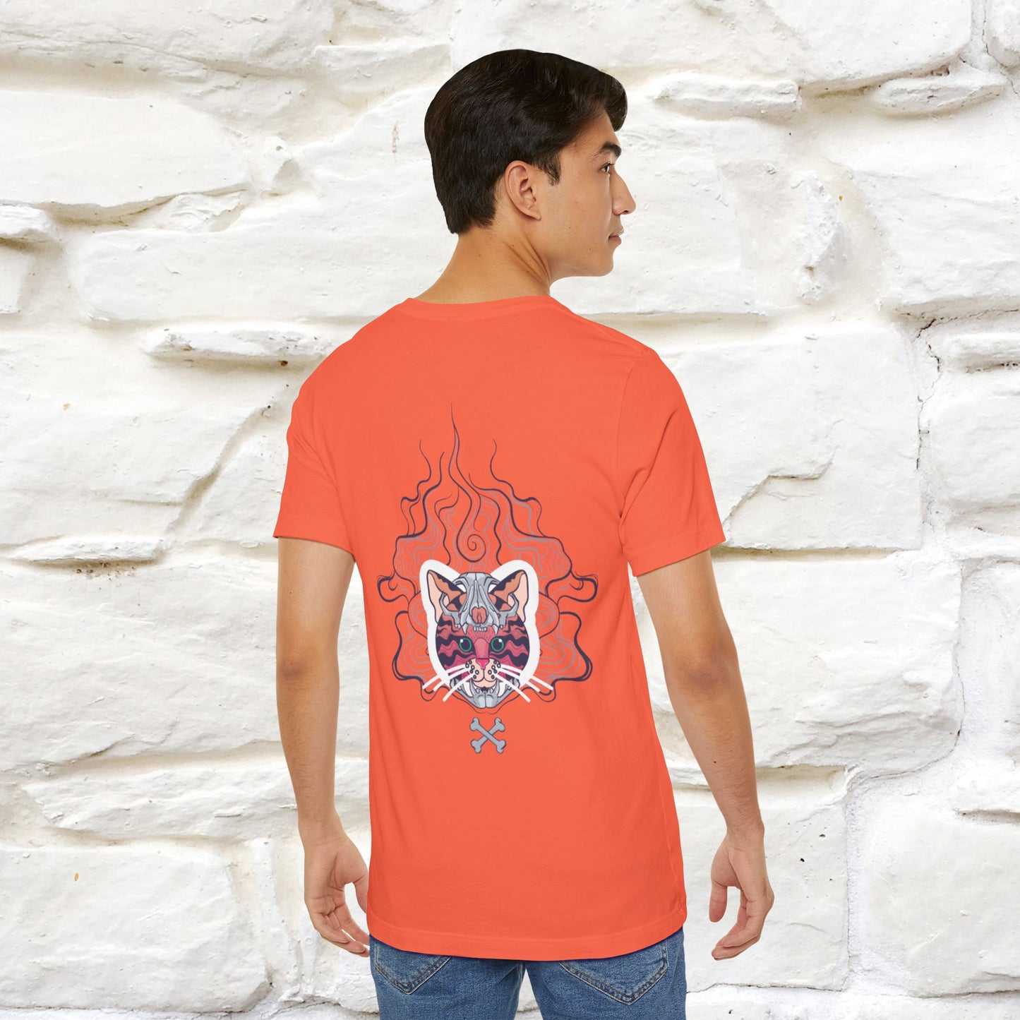 ''Air Fire Cat'' | Cat T-Shirt Front and Back Design | Nunu&Miao Studio