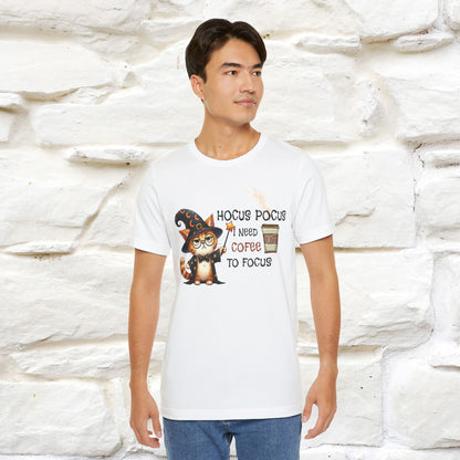 ''Hocus Pocus I Need Coffe To Focus'' Funny Cat Shirt | Nunu&Miao Studio