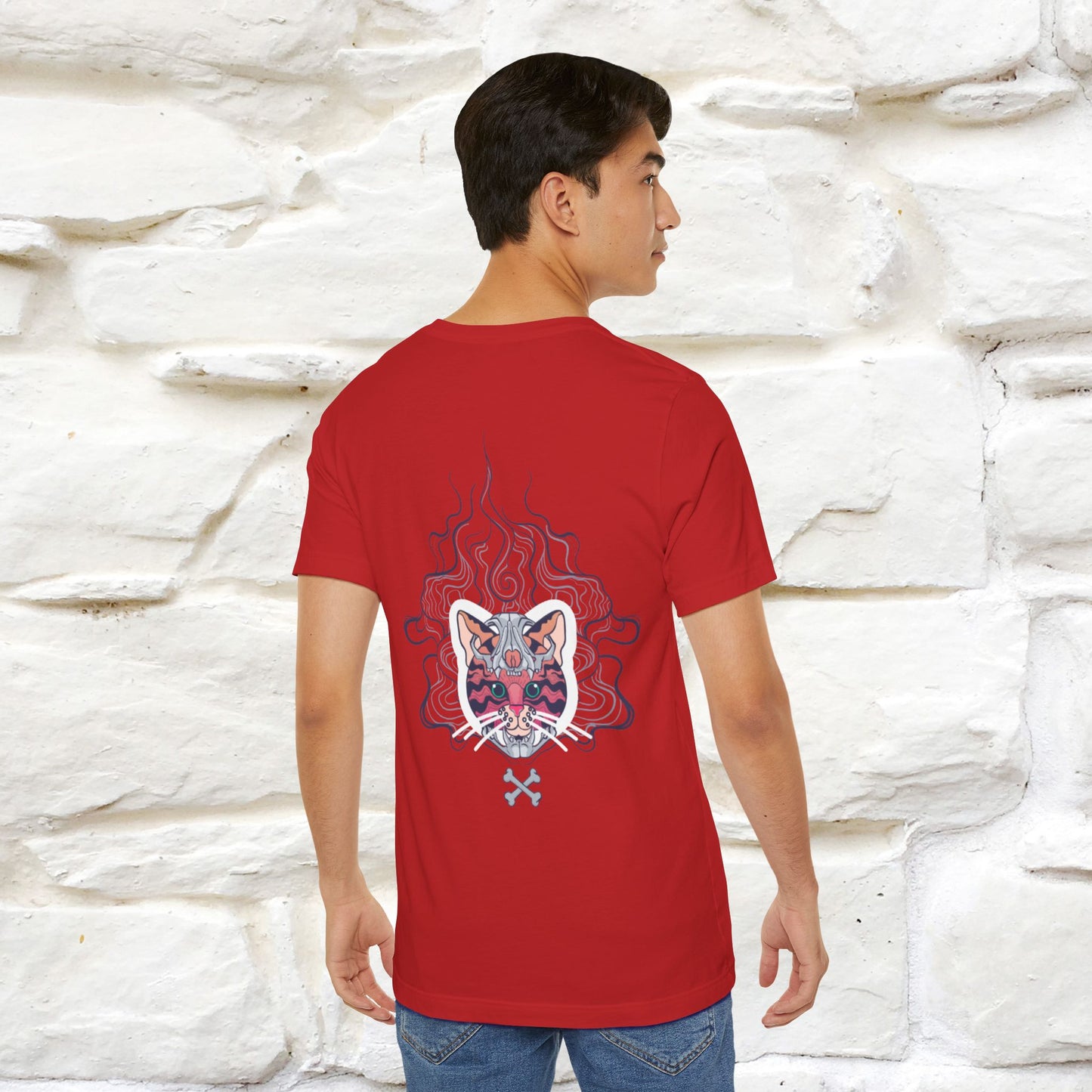 ''Air Fire Cat'' | Cat T-Shirt Front and Back Design | Nunu&Miao Studio