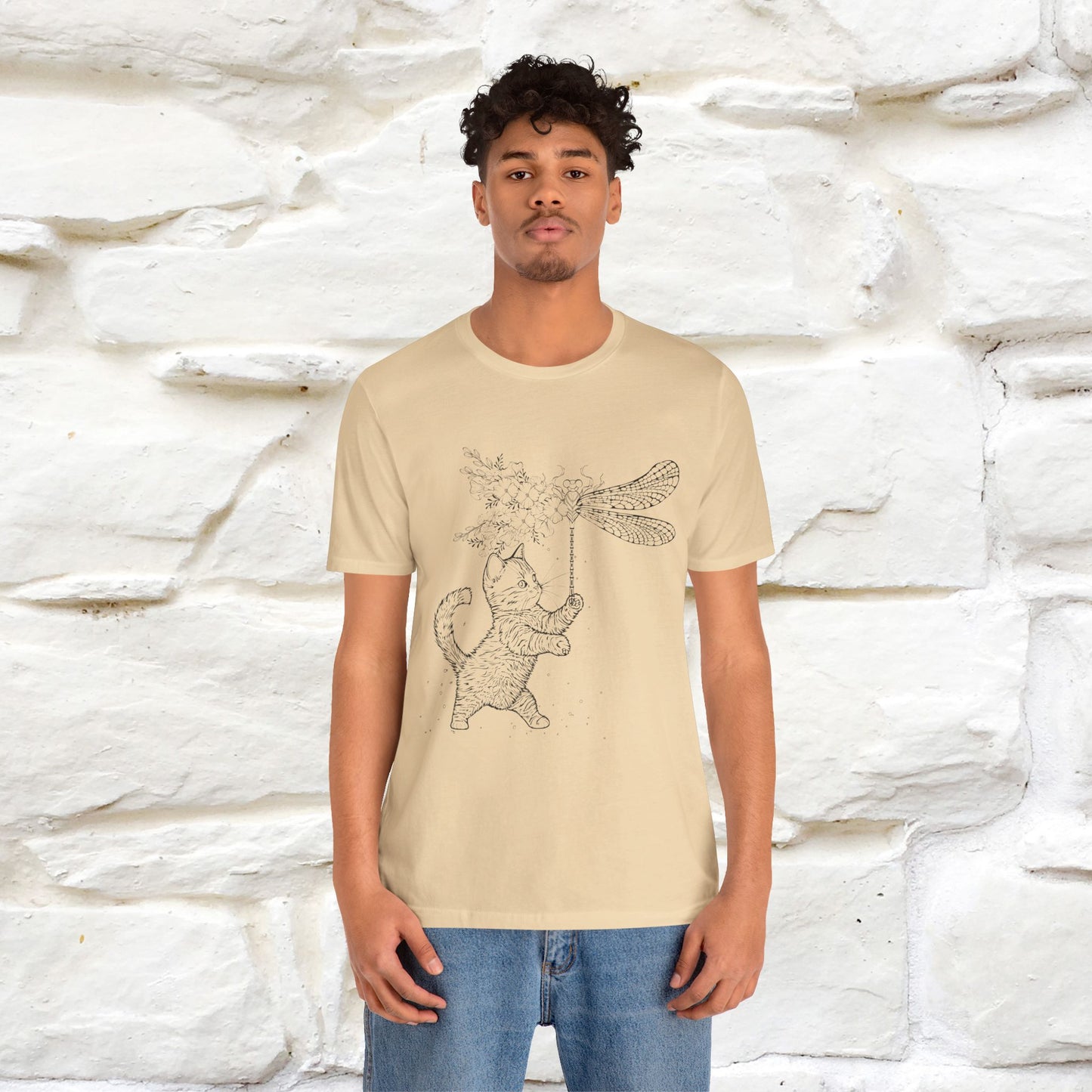 "The cat  And The Dragon Fly" Cat T-shirt for Men & Women | 100% Cotton*🐾