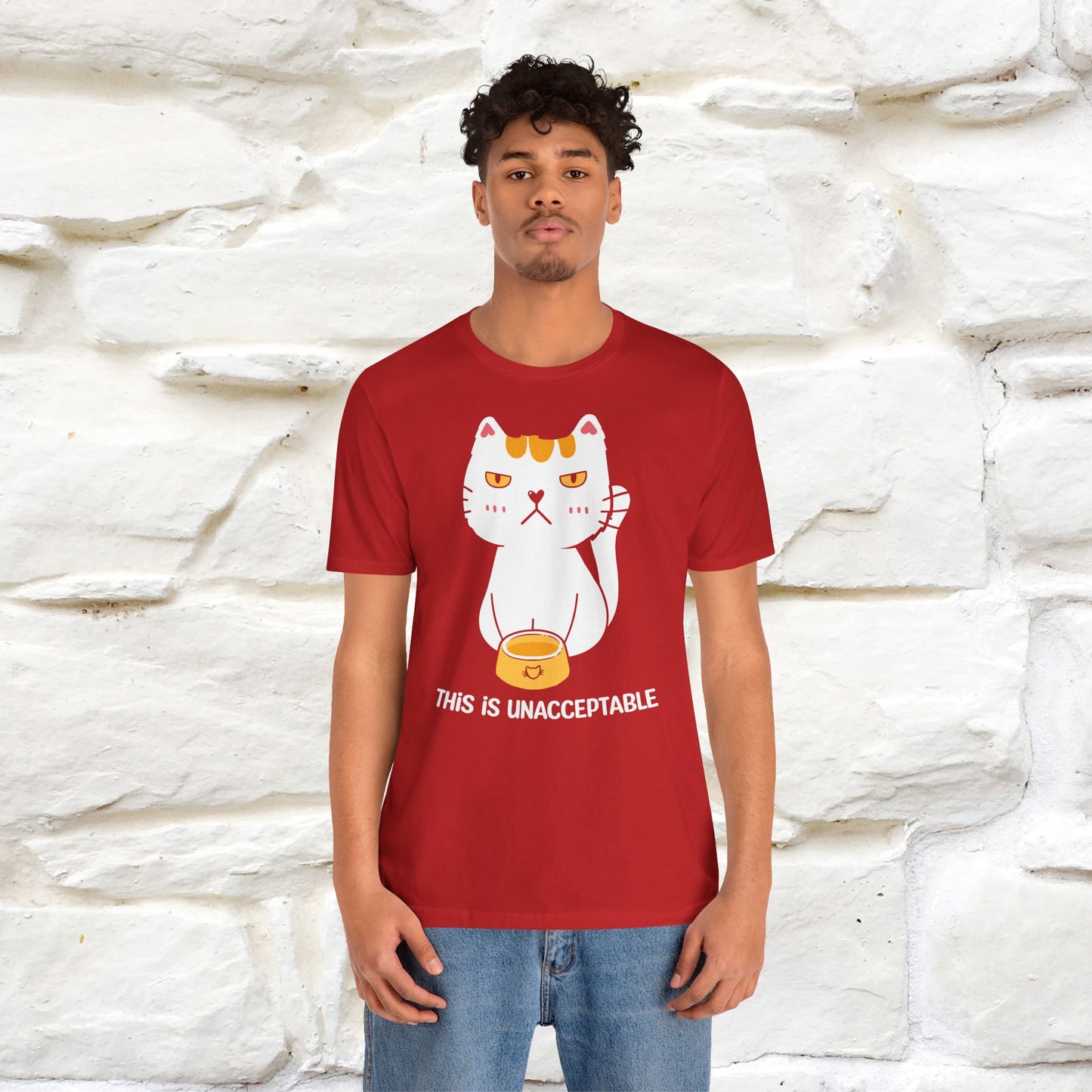 "This Is Unacceptable" Funny Cat T-shirt for Men & Women | 100% Cotton 🐾 | Humorous Cat Lover Tee