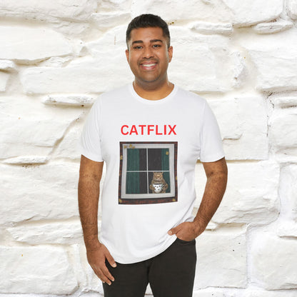 "Catflix" Cat T-shirt for Men & Women| 100% Cotton* 🐾