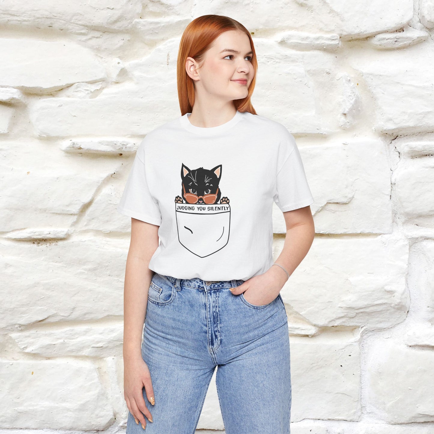 ''Judging You Silently'' | Cat T-Shirt for Men | Nunu&Miao Studio - Nunu&Miao Studio