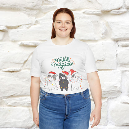 "Natal Magico" Cat T-shirt  |Nunu&Miao Studio - Nunu&Miao Studio