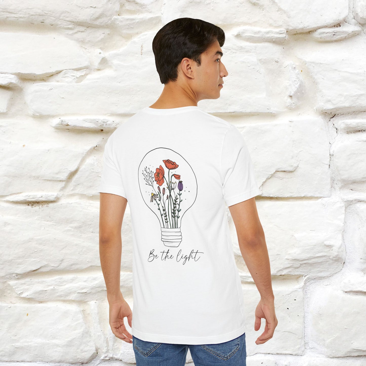 "Be The Light" Cat T-Shirt | Front & Back Design | Nunu&Miao Studio - Nunu&Miao Studio