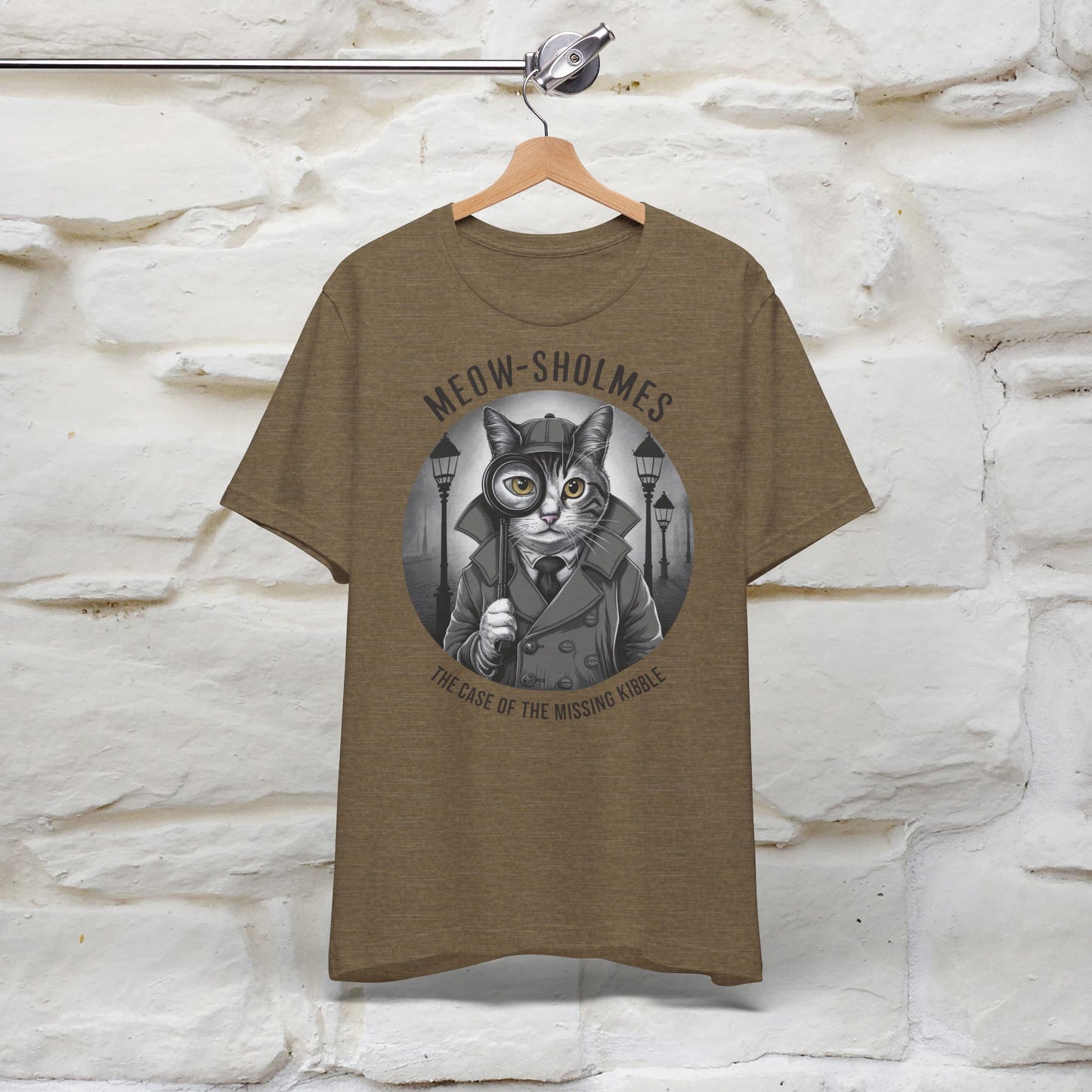 Meow-Sholmes: The Case of the Missing Kibble T-Shirt | Detective Cat Tee for Men & Women | 100% Cotton*