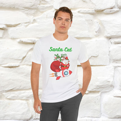 Santa Cat Christmas T-Shirt | Cat Lover Holiday Tee for Men & Women – 100% Cotton* | Meowy Christmas Collection