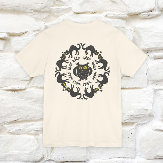 ''Black Cat Circle'' Cat T-Shirt Front and Back Design | Nunu&Miao Studio