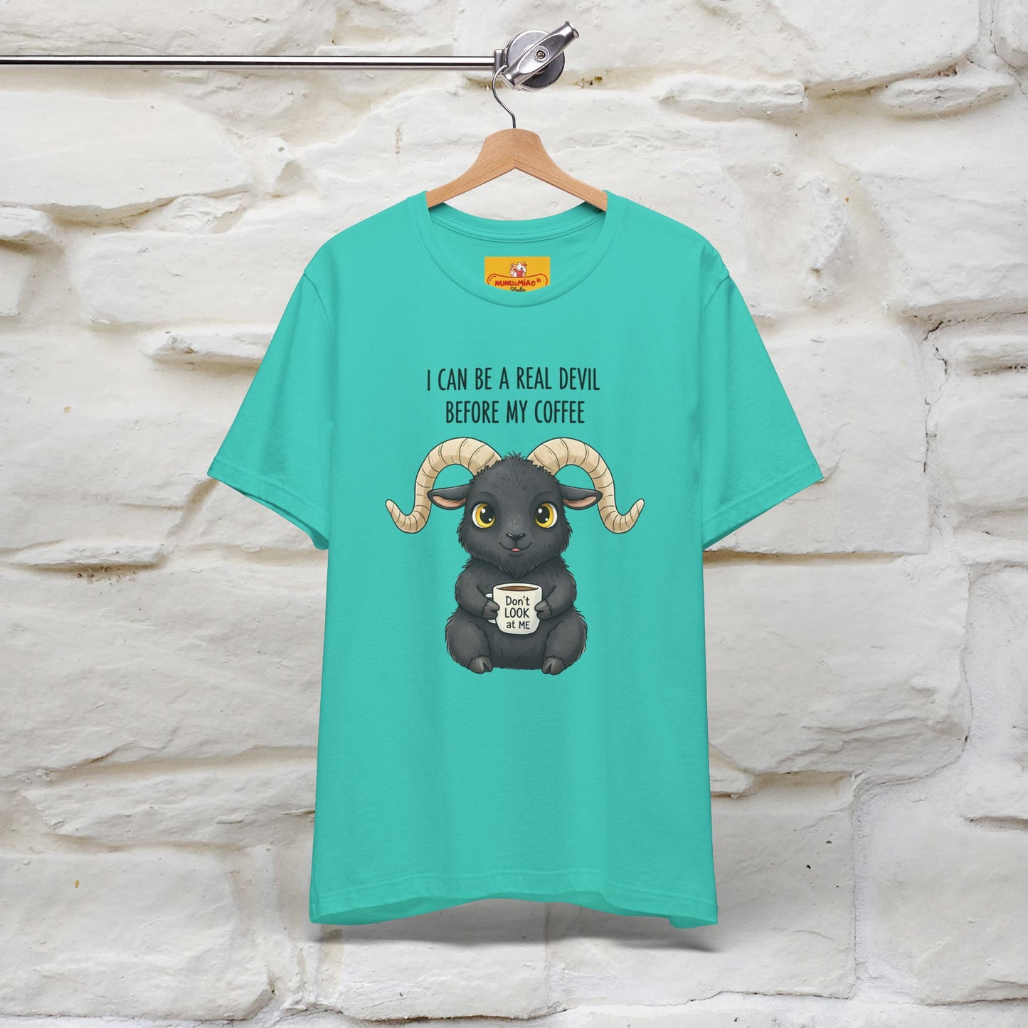 "I Can Be a Real Devil Before My Coffe" Funny T-shirt |Nunu&Miao Studio
