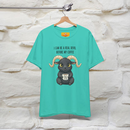"I Can Be a Real Devil Before My Coffe" Funny T-shirt |Nunu&Miao Studio