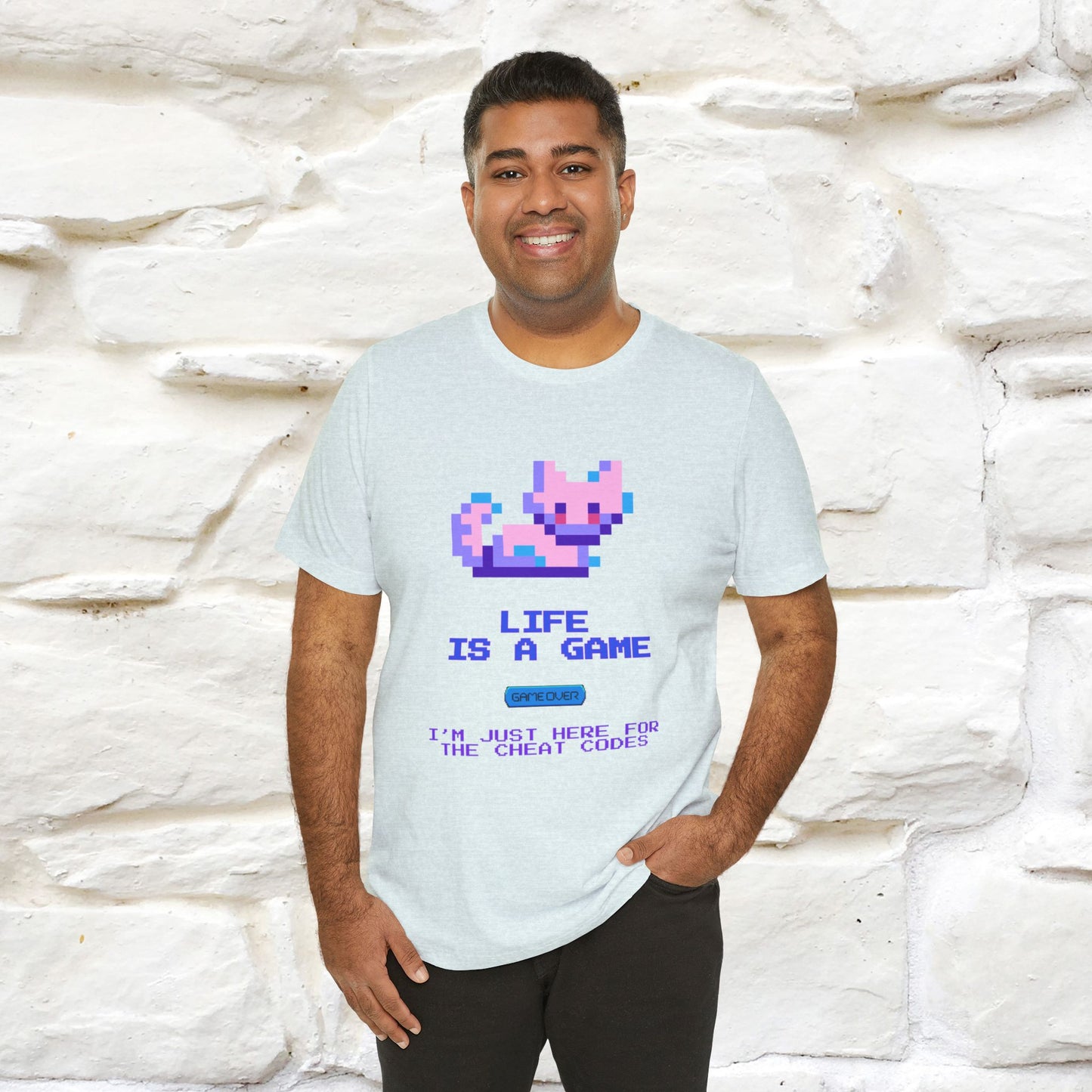 "Life Is A Game, I Am Just Here Fo The Cheat Code"  Cat T-Shirt | Nunu&Miao Studio - Nunu&Miao Studio