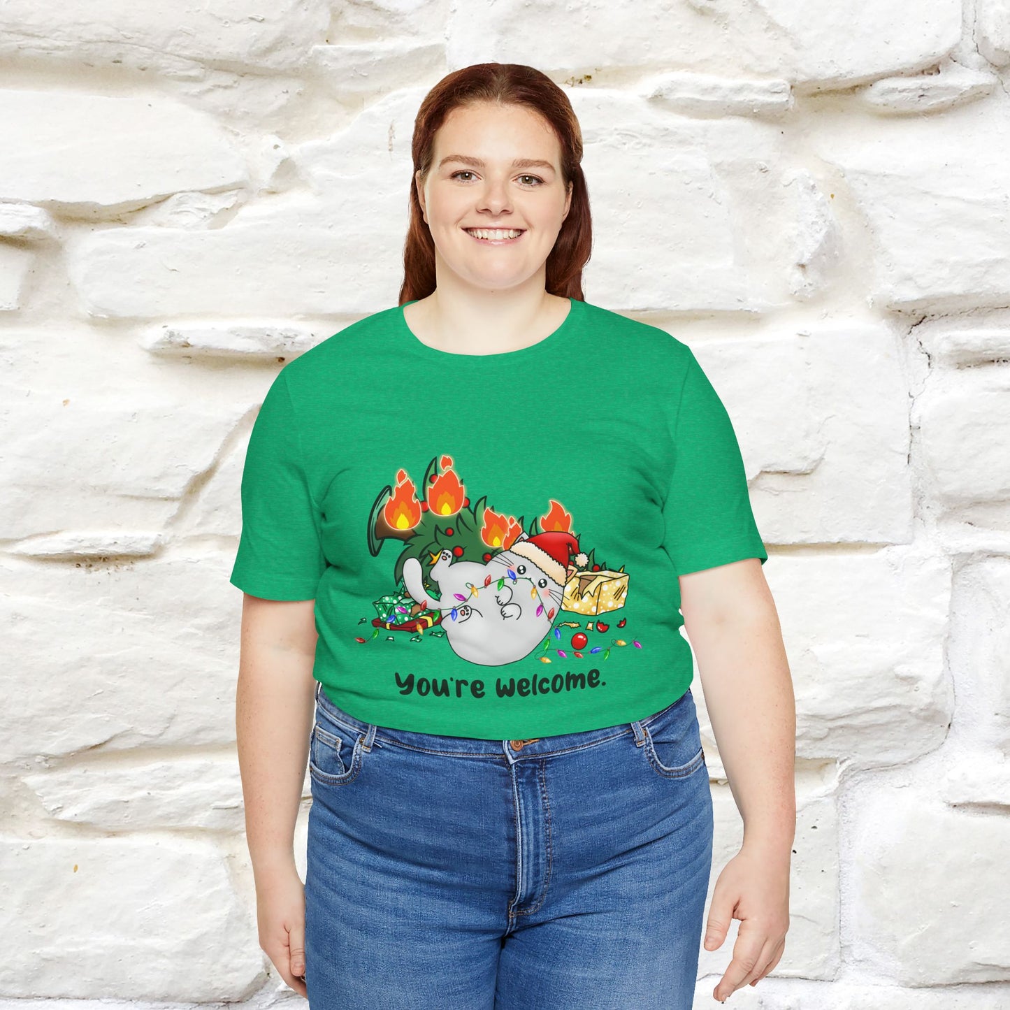 You're Welcome | Sarcastic Cat Christmas Shirt for Men & Women | 100% Cotton*