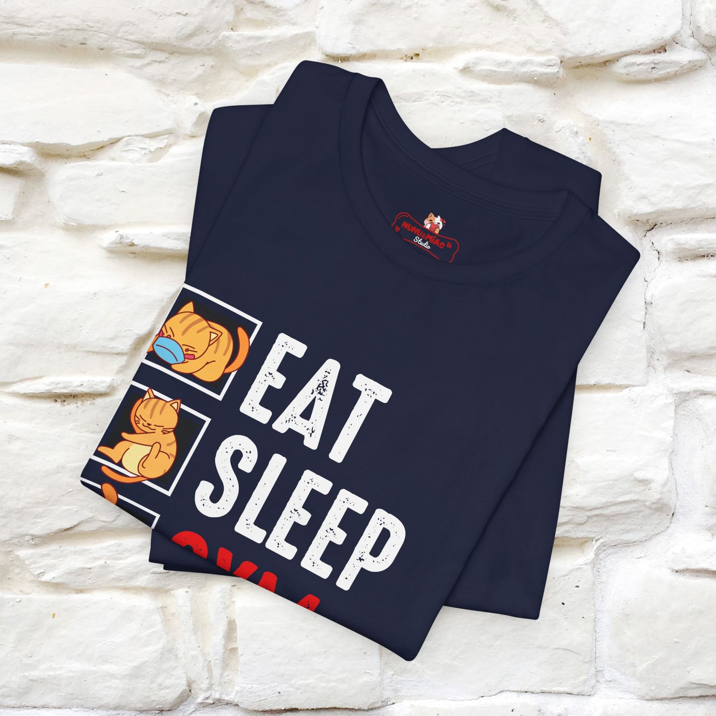 Eat Sleep Gym Repeat Cat Workout T-Shirt for Men & Women | 100% Cotton*