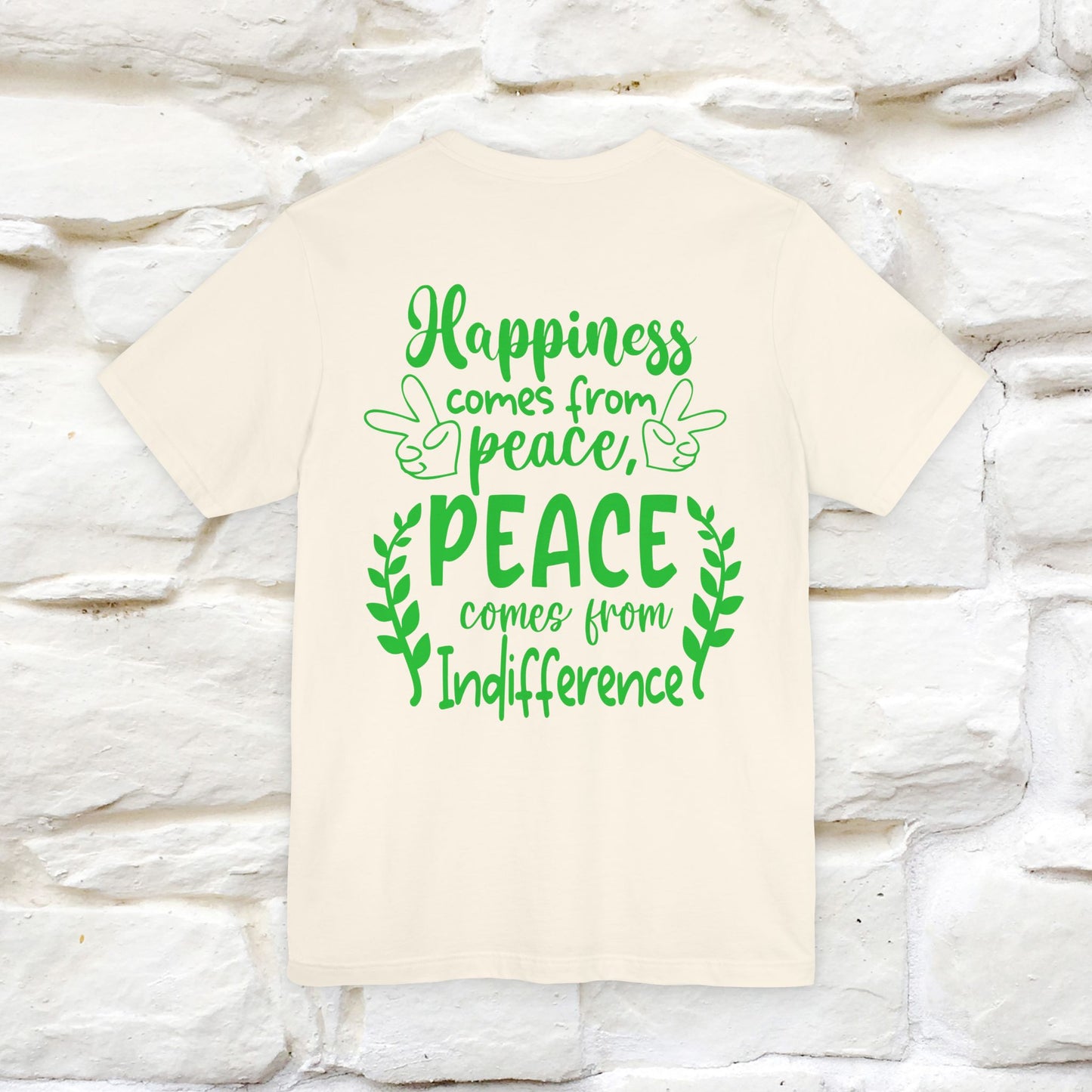 "Happiness Comes From Peace, Peace Comes From Indifference" Cat T-Shirt| Front & Back Design | Nunu&Miao Studio
