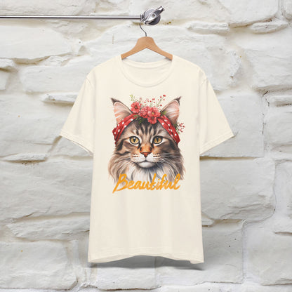 ''Beautiful'' Cat T-shirt for Women 100% Cotton* - Nunu&Miao Studio