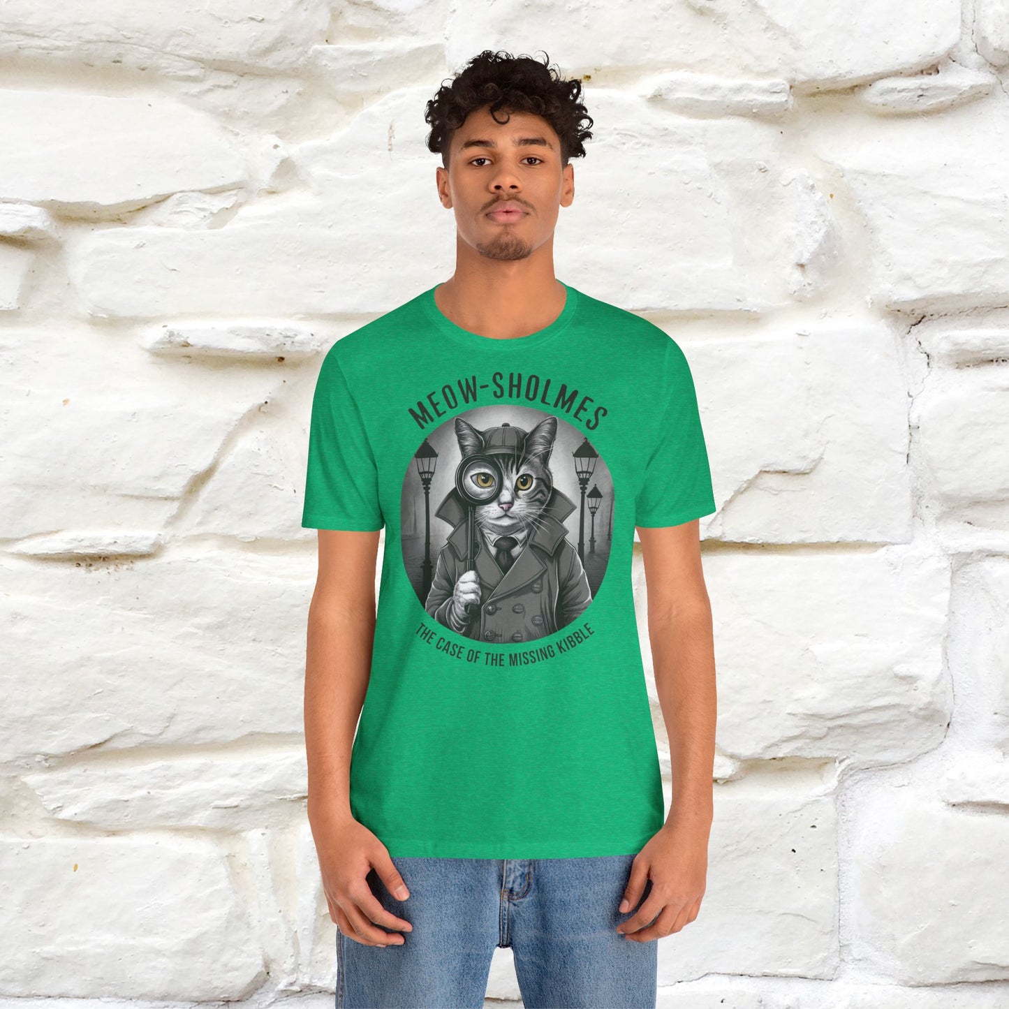 Meow-Sholmes: The Case of the Missing Kibble T-Shirt | Detective Cat Tee for Men & Women | 100% Cotton*