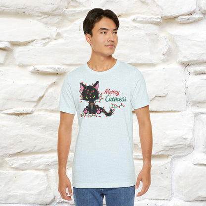 Merry Catmess Cat T-Shirt | Funny Christmas Cat Shirt for Men & Women | 100% Cotton