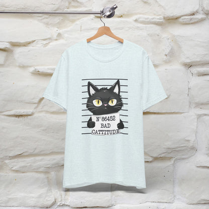 ''Bad Cattitude'' T-shirt for Man 100% Cotton* - Nunu&Miao Studio