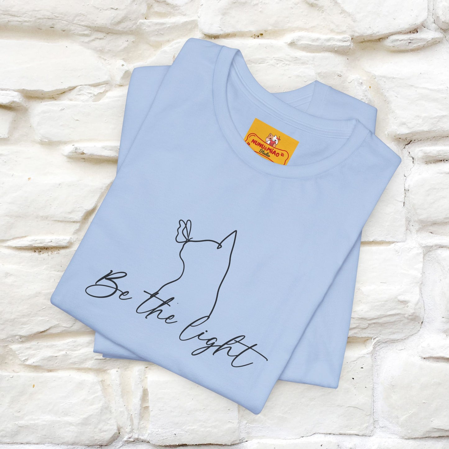"Be The Light" Cat T-Shirt | Front & Back Design | Nunu&Miao Studio