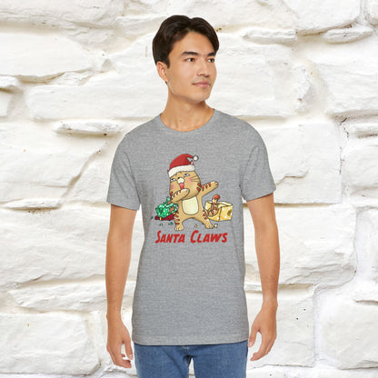 “Funny Santa Claws T-Shirt | Festive Cat Christmas Shirt for Men & Women | 100% Cotton*”