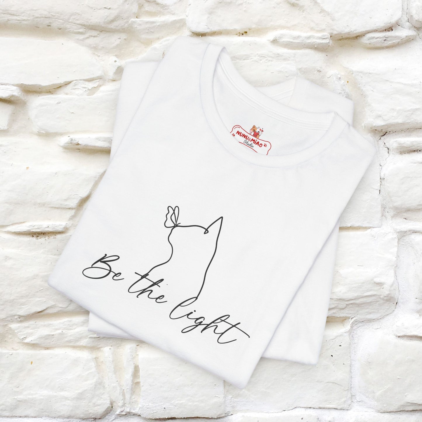 "Be The Light" Cat T-Shirt for Men & Women | Front & Back Design | 100% Cotton* 🐾