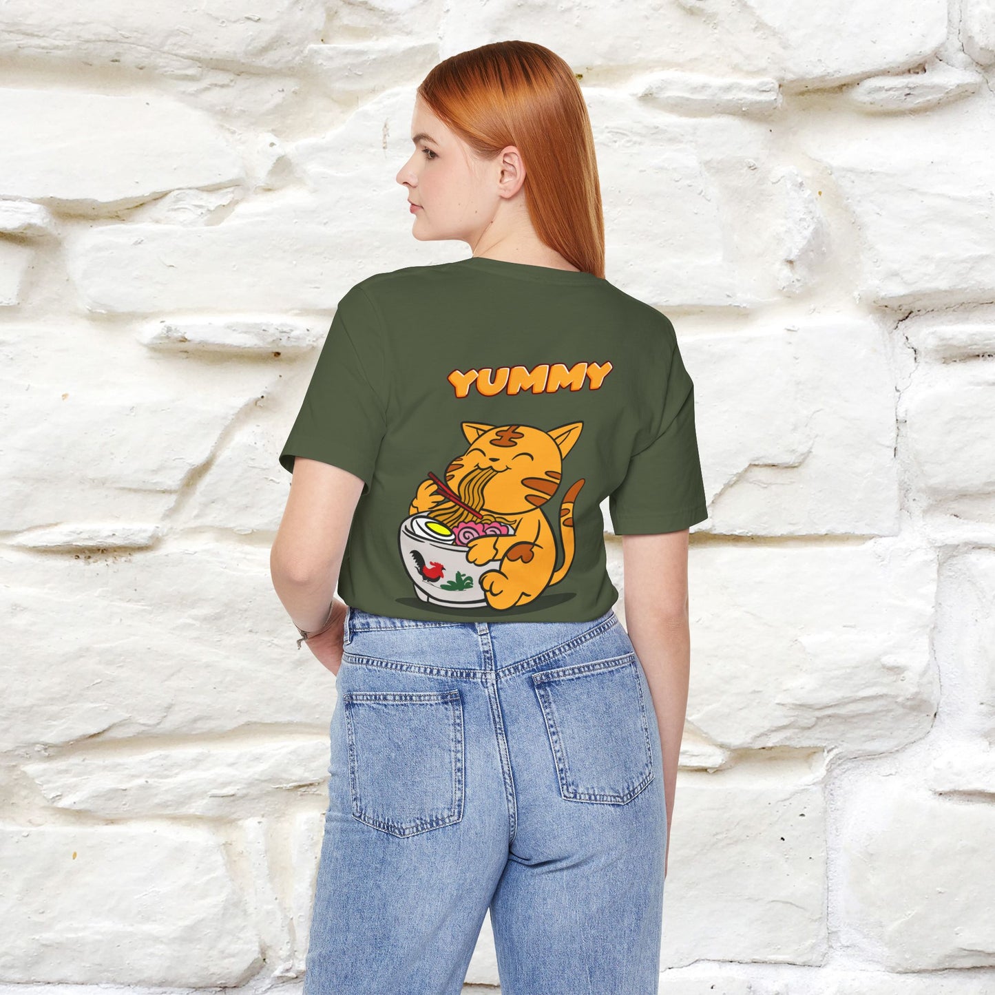 "Yummy" Cat T-shirt for Men & Women | Front & Back Design | 100% Cotton*