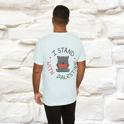 "I Stand With Palestine" Cat T-shirt for Men & Women | Front & Back Design | 100% Cotton*