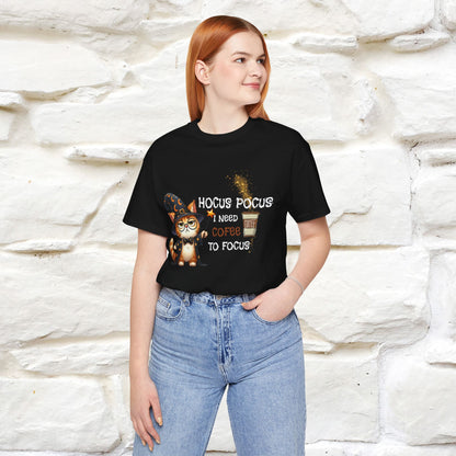 ''Hocus Pocus I Need Coffe To Focus'' Funny Cat Shirt | Nunu&Miao Studio
