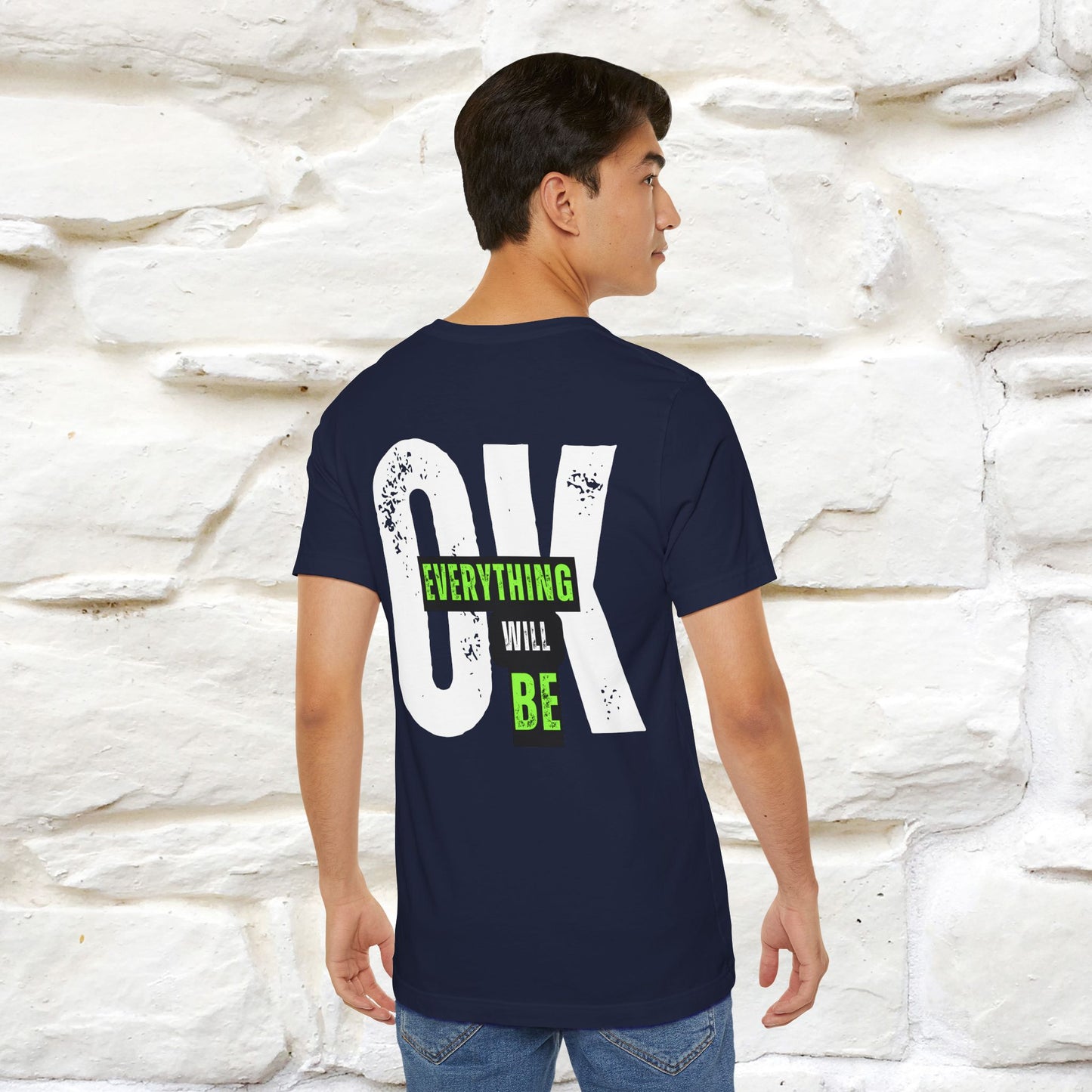 ''Everything Will Be Ok '' Cat T-Shirt Front and Back Design | Nunu&Miao Studio