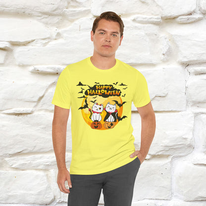 "Happy Halloween Cat Couple " Cat  T-shirt |Nunu&Miao Studio - Nunu&Miao Studio