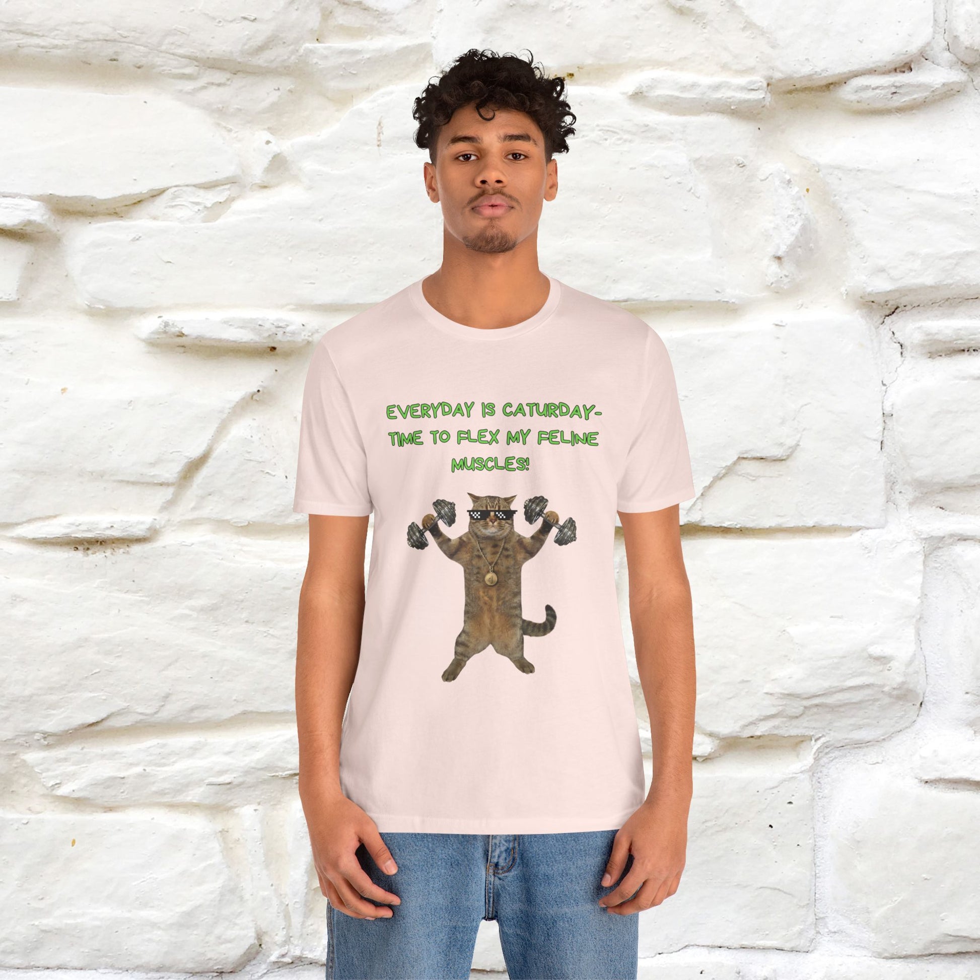 "Everyday Is Caturday – Flex My Feline Muscle"| Funny Cat T-Shirt  |Nunu&Miao Sudio - Nunu&Miao Studio