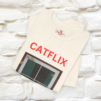 "Catflix" Cat T-shirt for Men & Women| 100% Cotton* 🐾