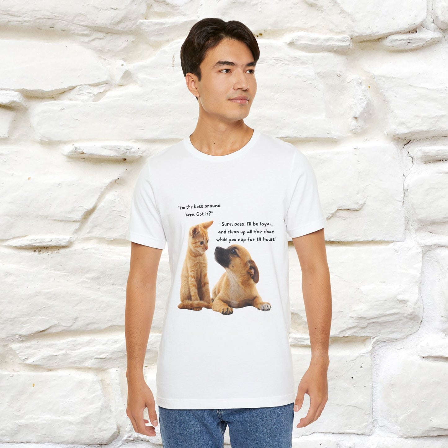 ''I am The Boss Here'' Funny Cat T-shirt for Men and Women  100% Cotton*