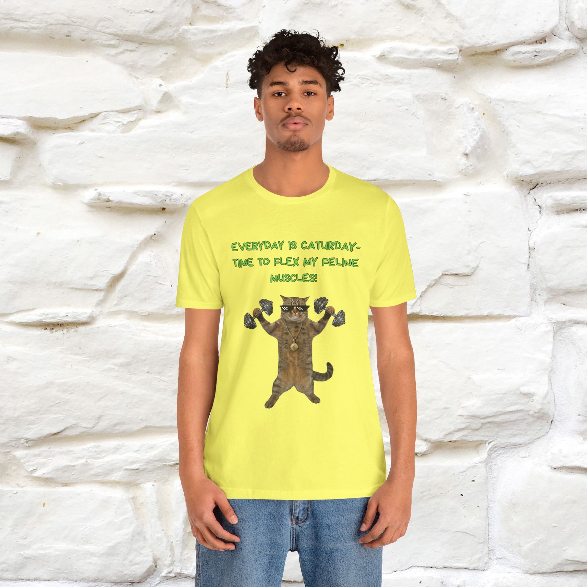 "Everyday Is Caturday – Flex My Feline Muscle"| Funny Cat T-Shirt  |Nunu&Miao Sudio - Nunu&Miao Studio