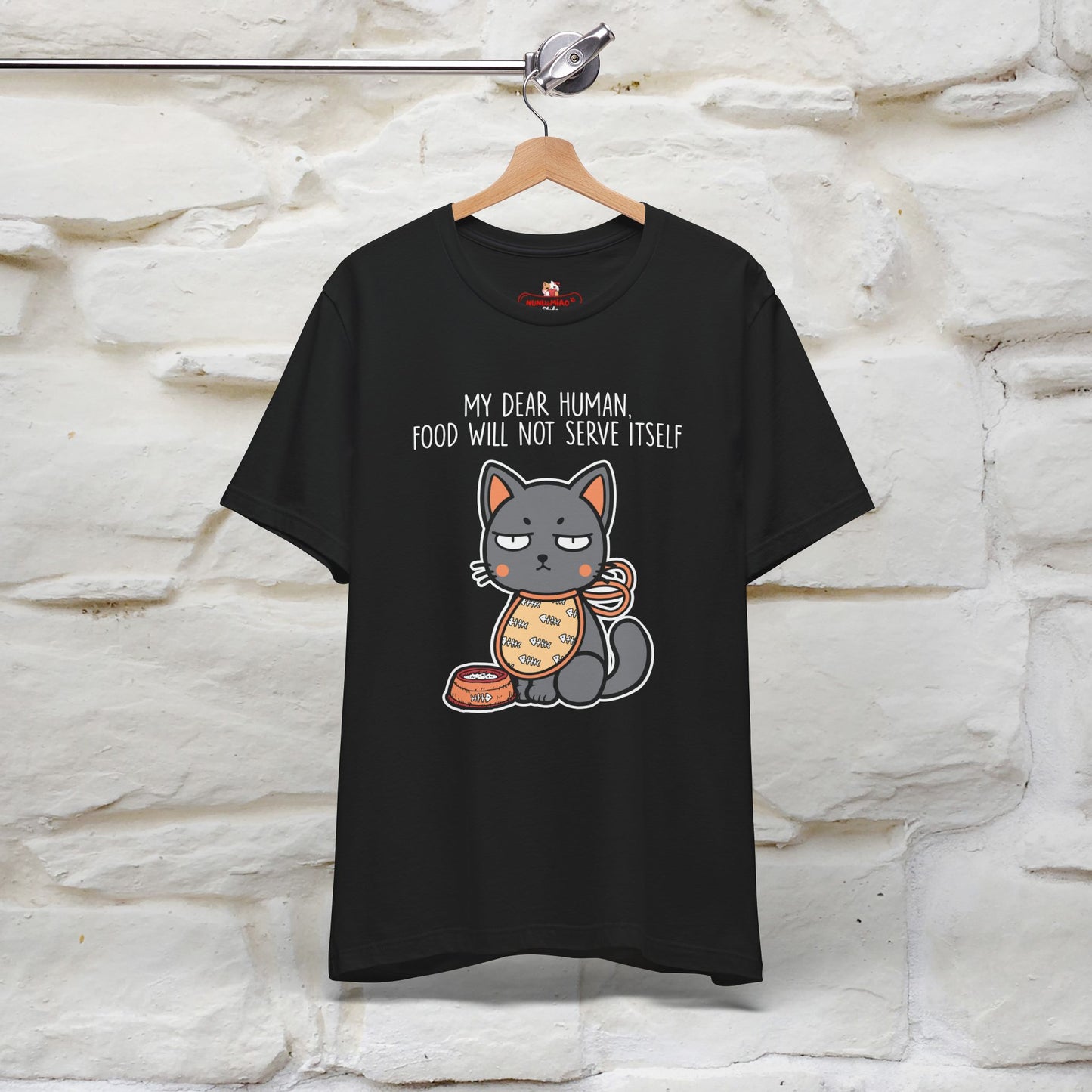 "Dear Human, Food Will Not Serve Itself" Funny Cat T-Shirt for Men & Women | 100% Cotton* 🐾