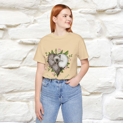 "All You Need Is Love" Cat T-Shirt | 100% Cotton* | Adorable Cat Apparel for Men & Women