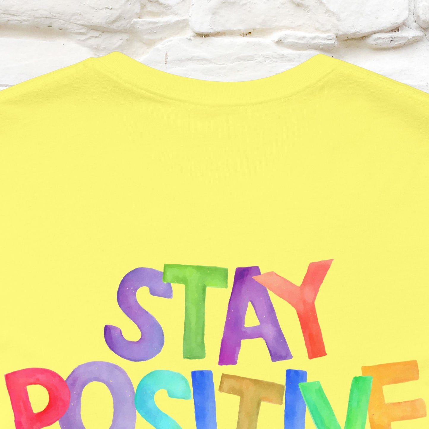 "Stay Positive'' Cat T-Shirt | Front & Back Design | Nunu&Miao Studio