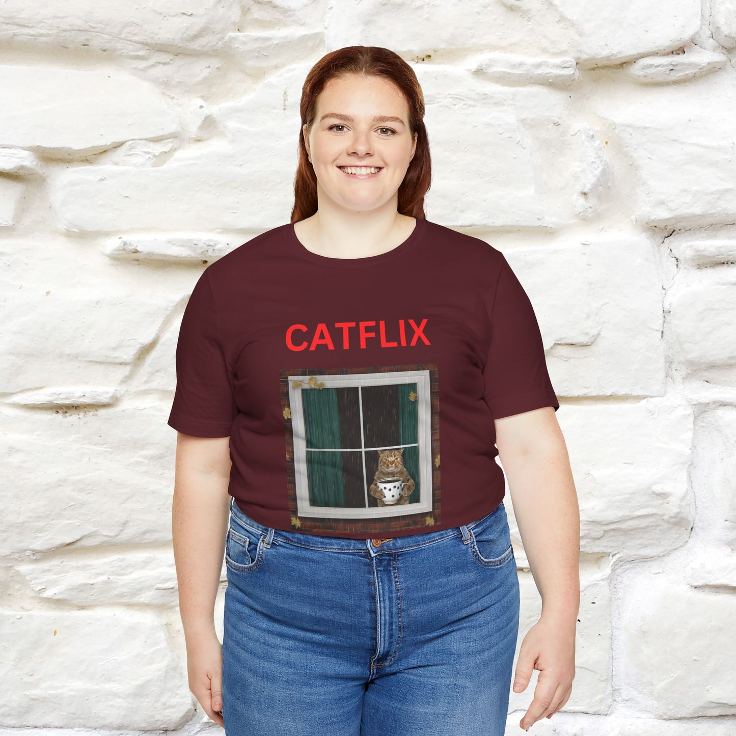 "Catflix" Cat T-shirt for Men & Women| 100% Cotton* 🐾