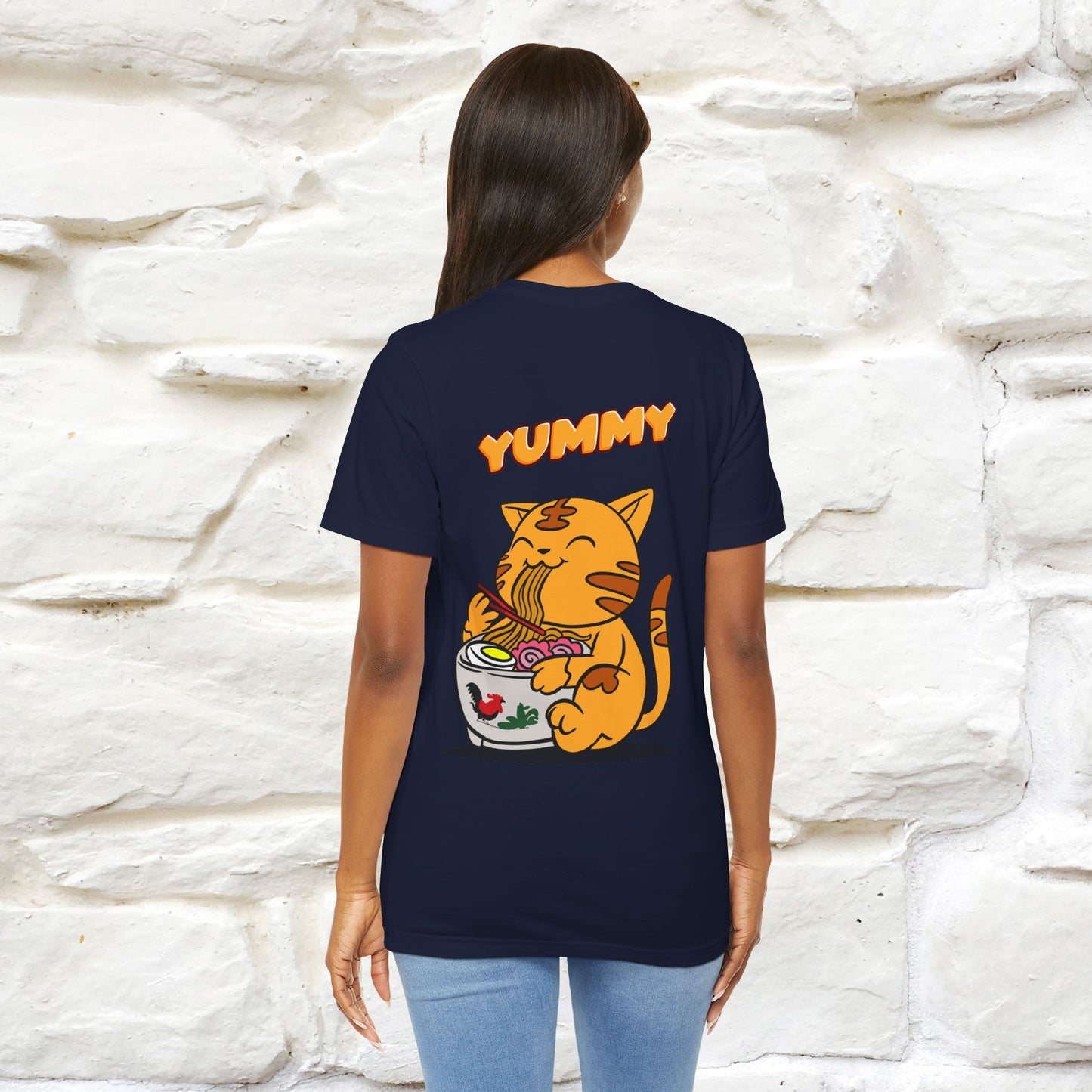 "Yummy" Cat T-shirt for Men & Women | Front & Back Design | 100% Cotton*