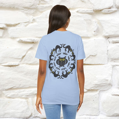 ''Black Cat Circle'' Cat T-Shirt Front and Back Design | Nunu&Miao Studio