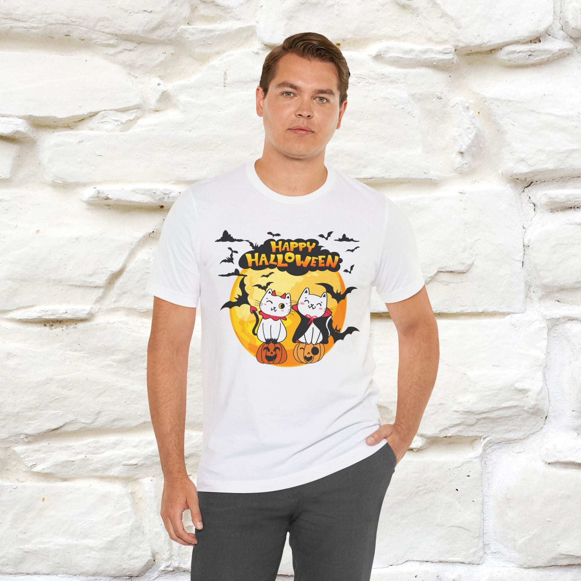 "Happy Halloween Cat Couple " Cat  T-shirt |Nunu&Miao Studio - Nunu&Miao Studio