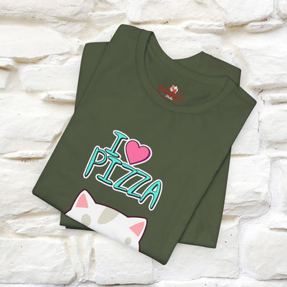 "I Love Pizza" Cat T-shirt for Men & Women | 100% Cotton*