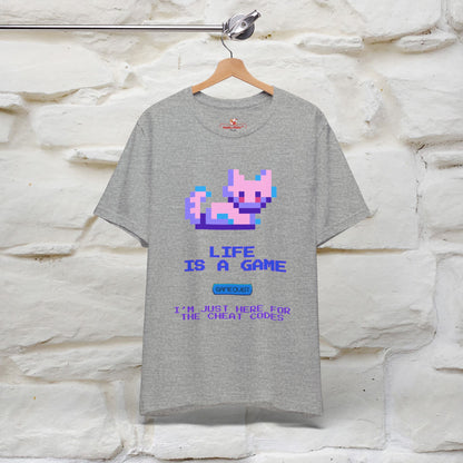 "Life Is A Game, I Am Just Here Fo The Cheat Code" Funny Cat T-Shirt for Men & Women | 100% Cotton* - Nunu&Miao Studio