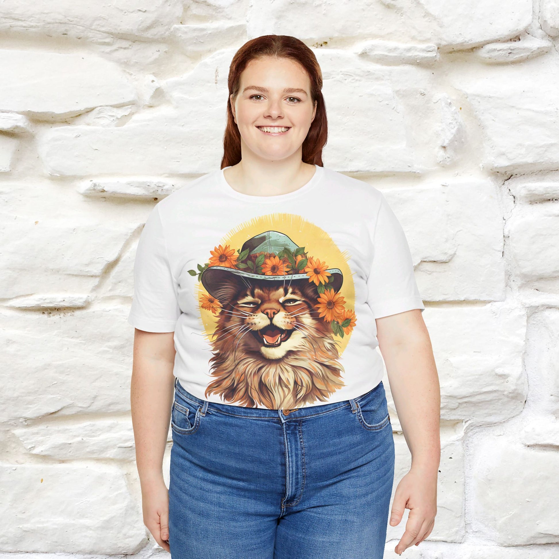 ''Let Your Smile Shine'' Cat T-shirt for Women 100% Cotton* - Nunu&Miao Studio