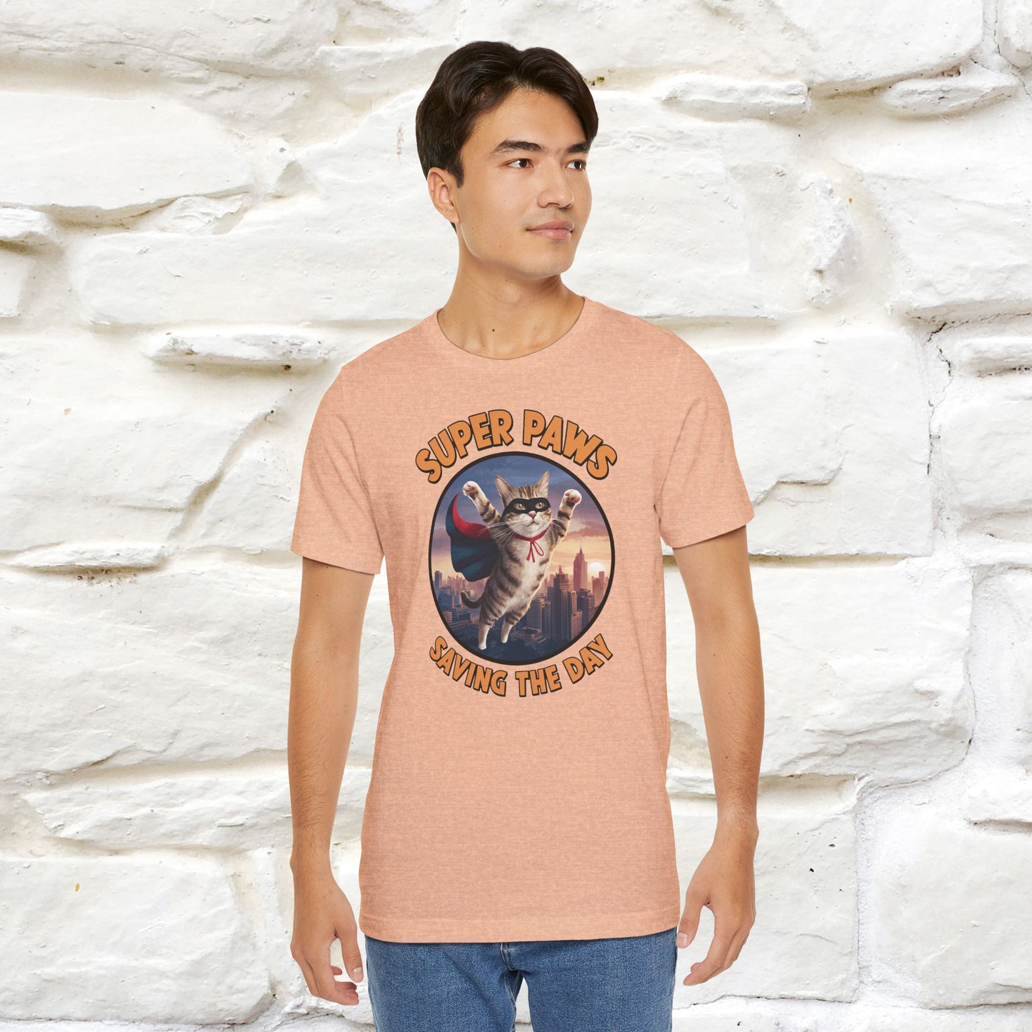 "Super Paws Saving The Day" Cat T-Shirt for Men & Women | 100% Cotton*