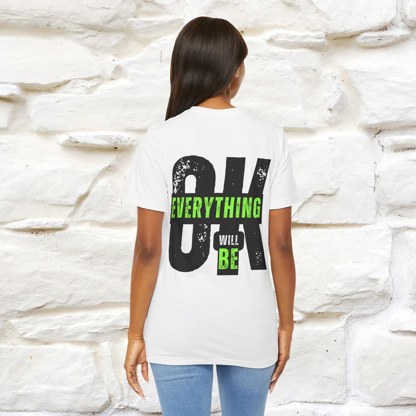 ''Everything Will Be Ok '' Cat T-Shirt Front and Back Design | Nunu&Miao Studio