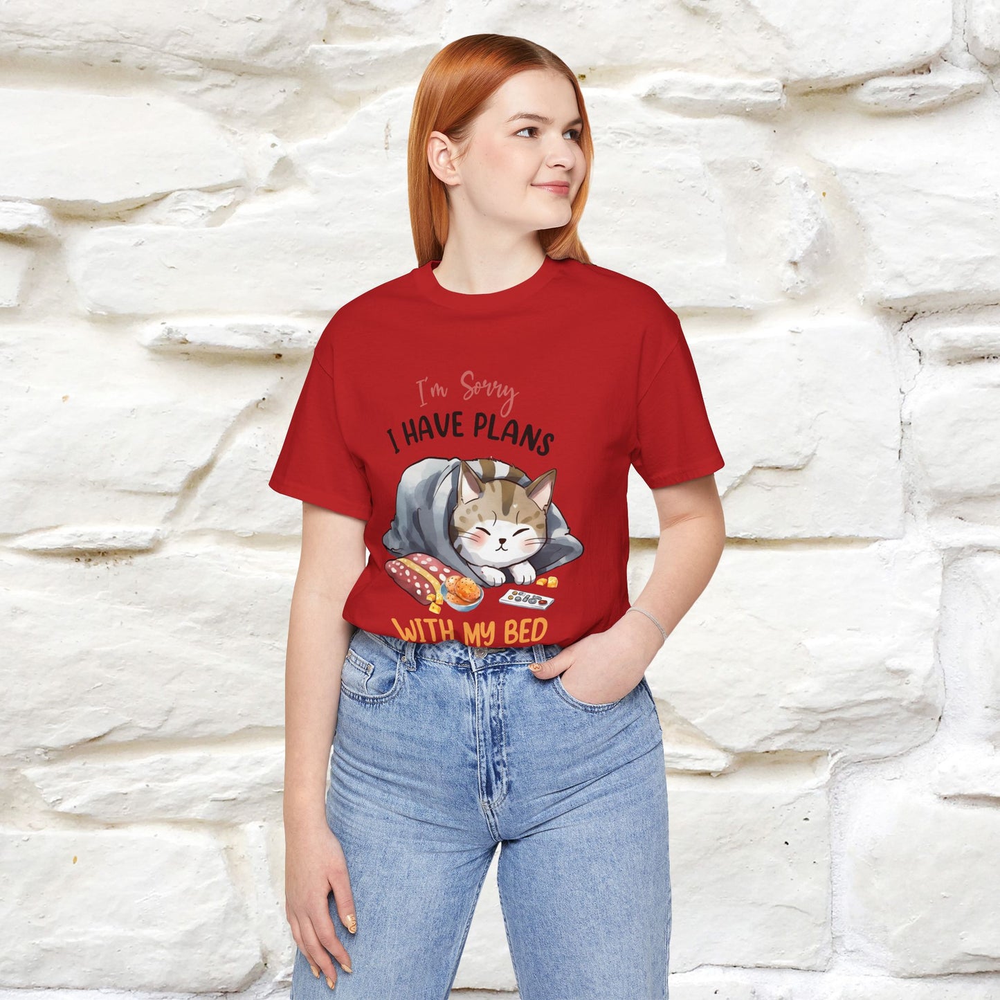 "I Am Sorry I Have Plans With My Bed" Funny Cat T-Shirt for Men & Women | 100% Cotton* 🐾