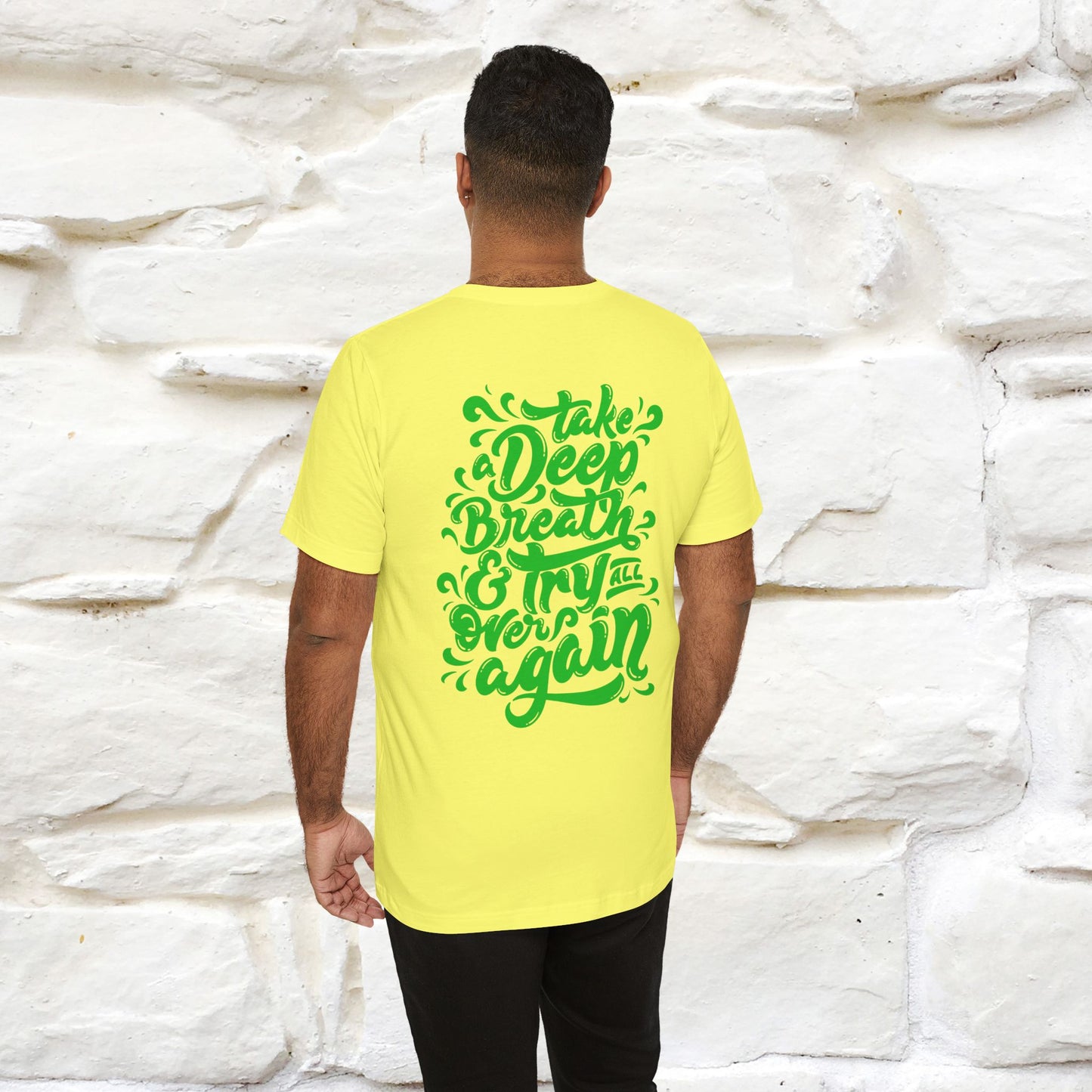 "Take a Deep Breath & Try All Over Again" Cat T-Shirt| Front & Back Design | Nunu&Miao Studio